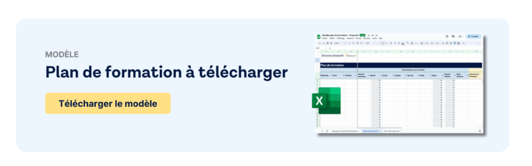 Modèle de plan de formation à télécharger