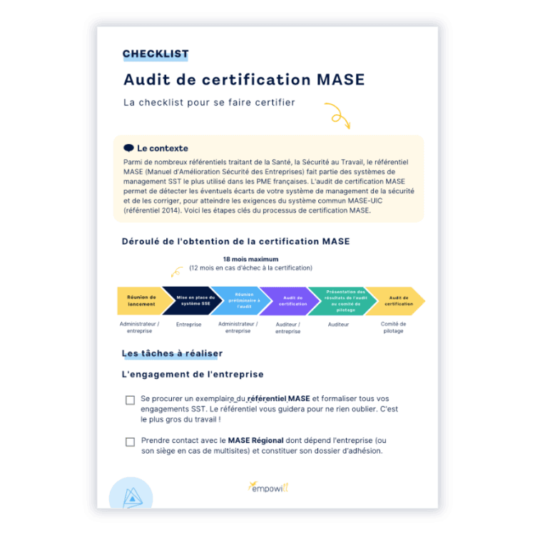Préparer l'audit de certification MASE