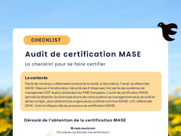 checklist préparer la certification MASE