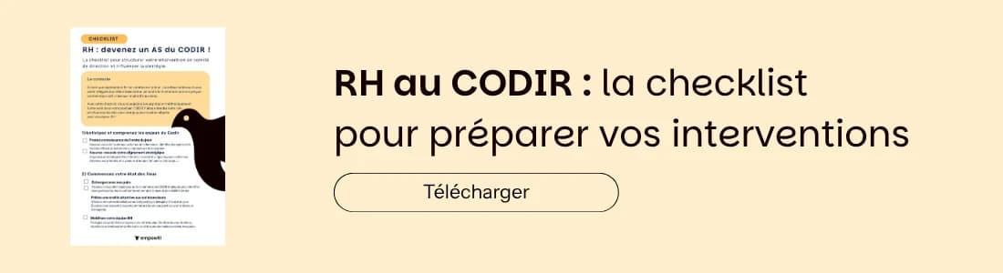 CHECKLIST PRÉPARATION CODIR RH